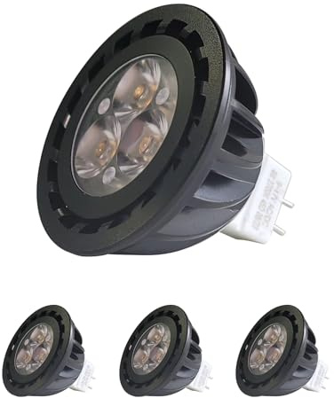MALORY Upgraded Landscape Light MR16 Bulbs 4Pack, 5W GU5.3 LED 9-17V AC/DC Spotlight Bulb Non-Dimmable Outdoor Waterproof Bulb Replacement for 12V Low Voltage Landscape Lighting (MR16)