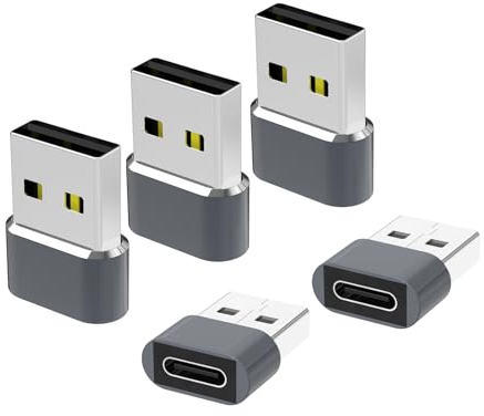 Adattatore da USB C a USB 5 Pezzi,Tipo C Femmina A Maschio Connettore Cavo Caricatore per A-pple Watch 8 9,iPhone 15 14 13 Pro Max,iPad 11 Air 5 Mini 6,Air-pods,Samsung Galaxy S23 S24 A54 A53