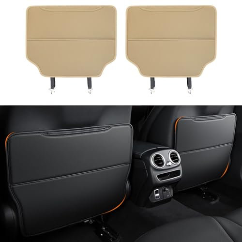 Wtwtg 2 Stück Auto Rückenlehnenschutz für VW e-Up! 2016 2017 2018 2019 2020 2021-pr, Pad Schmutzabweisend Auto Rückenlehne Schutz Mit Aufbewahrungstasche,- Beige
