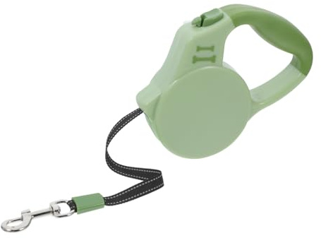 Milisten Retractable Hundeleine Aus Reflektierendem Nylon Mit Pausensystem Automatische Rollleine Für Große Hunde Für Nächtliche Und Sicheres Gassi Gehen