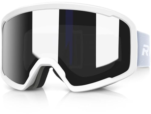 RIOROO Maschera da Sci,Occhiali da Sci per Donna Uomo, Anti Nebbia Otg Doppia Lente Con Protezione 100% Anti-UV Sport Lnvernali