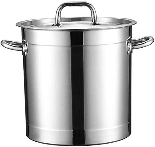 Olla de Acero Inoxidable con Tapa, Olla de Acero Inoxidable para Sopa, cazuela, estofado y Tapa, 20 l