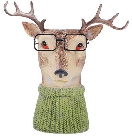 ABOOFAN Vivid Resin Deer Head Plant Pot Lustiger Tier-blumenkübel Für Sukkulenten Niedlicher Deko-Topf Für Garten Und Balkon Hochwertiger Harz-pflanzgefäß