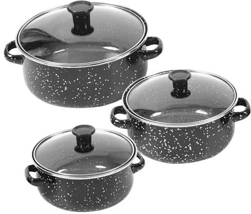 MAGICLULU Kleiner Kochtopf Mit Deckel Emaille-topf Für Herdgebrauch Vielseitig Einsetzbar Zum Kochen Von Suppen Soßen Und Milch Einfache Handhabung Dank Zweier Griffe Für Instantnudeln Und a