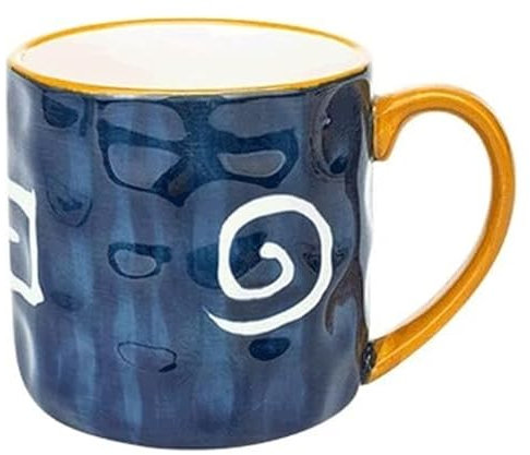 Taza Taza de café reutilizable de 12,3 onzas, tazas de café de cerámica con asas, tazas for microondas for café, té con leche, Etc. Con asas(Blu)