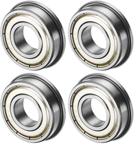 M METERXITY 4-Pack Flanged Ball Bearing FR8ZZ 1/2x1-1/8x5/16in | Double Metal Shielded, Chrome Steel GCr15, for Wheelbarrow, Printer, Fax Machines, Power Tools