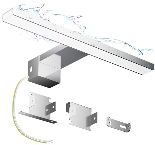 Hommie Lampe Miroir Salle de Bain 30CM Blanc Neutre 4000K LED 6W 230V 815LM Étanche IP44 Luminaire Salle de Bain Lampe de Miroir En Alliage d'Aluminium