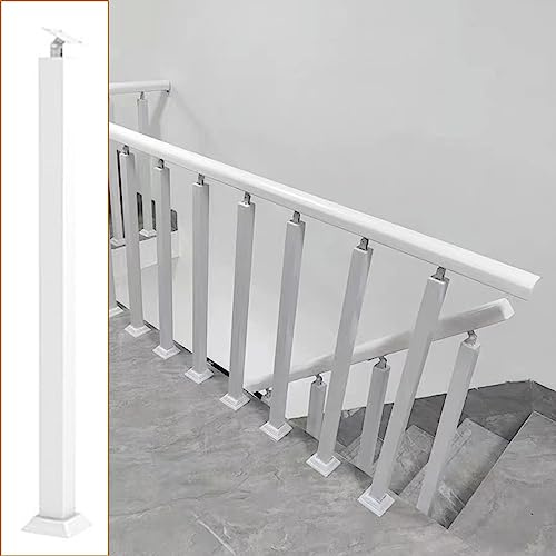 Rampe d'escalier blanche robuste pour intérieur et extérieur 70 cm colonne balustrade pour jardin, grenier, terrasse, piscine et terrasse – et solution de sécurité élégante