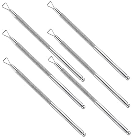 Mikikit 6 pièces Outils Manucure Acier Inoxydable pour Cuticules et Nettoyer Ongles Dissolvant Gel Ongle Facile et Rapide Kit de Beauté pour Doigts et Orteils