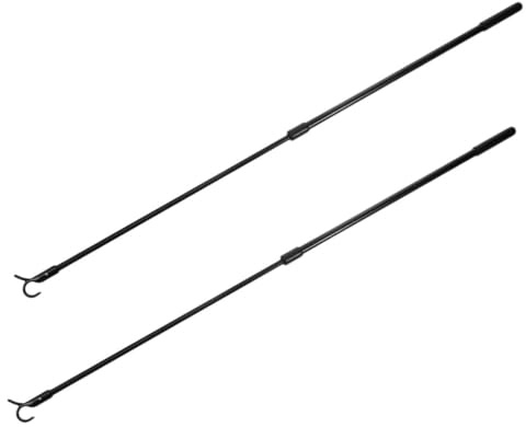 SOLUSTRE 2pcs Aluminum Alloy Extendable Curtain Poles Adjustable Telescopic Draw Rods for Window Blinds Roller Shade Replacement with Hook Lightweight Privacy Enhancer for Home