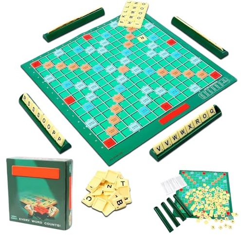 Aomantic Sarl Jeu de Scra-bble, Giochi di ortografia, Gioco per L'Apprendimento di Lettere E Parole, Parola di ortografia della parola inglese, Gioco di parole veloce, Lettere Giochi Educativi