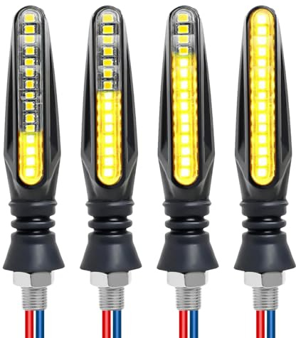 4 Pezzi Indicatori Direzione Moto, Frecce Moto LED Universali 12V Impermeabili in ABS con 12 LED Luce Ambra Super Luminosa, Indicatori di Direzione Anteriori e Posteriori Compatibili con Scooter