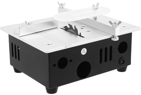 Mini sega circolare da tavolo da 96 W, precisione con 4 lame e tubo di aspirazione, 5000 giri/min, mini sega circolare per legno/acrilico, con adattatore per modellismo e progetti hobby