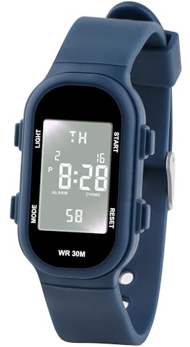 DTKID Reloj Digital para Niños y Niñas, Resistente al Agua hasta 30 M, Apto para Deportes y Actividades al Aire Libre, con Luz, Alarma y Función de Cronómetro