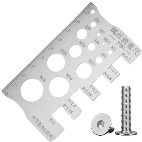 Verificatore Di Filettatura Per E Bulloni,Utensile in Acciaio Inossidabile per Identificazione | Misuratore Del Passo Del Filetto - Per L'Industria Dei Bulloni E E Per Le Riparazioni Domestiche