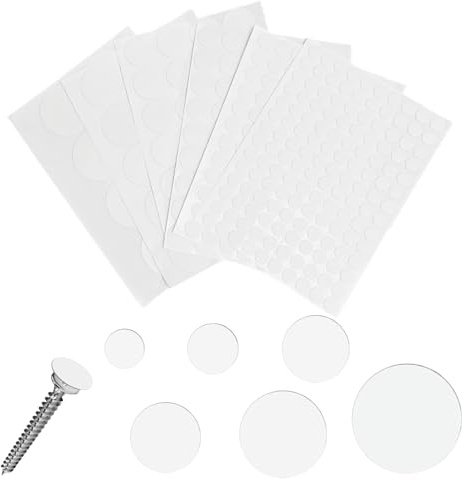 337 Stück Schraubenabdeckung Weiß, 6 Größen-12mm/15mm/21mm/30mm/40mm/50mm Pvc Selbstklebende Schrauben Abdeckkappen Wasserdichte Schraubenloch Aufkleber Für Schreibtische, Wandschränke, Möbel