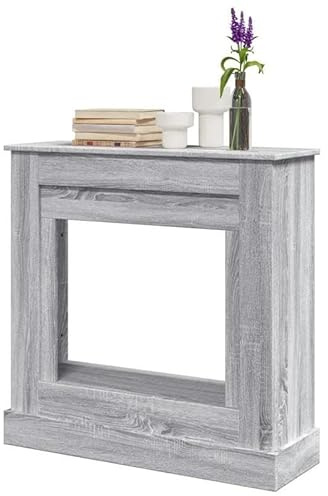 Kaminumrandung Grau Sonoma 90x30x90 cm aus Holzwerkstoff - Schützende und dekorative Umrandung für Kamine & Holzöfen - Langlebig und stilvoll