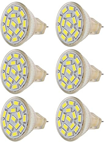 Pwshymi Bombilla LED MR11 GU4 270LM 15LED Bombilla de bajo Consumo 12V 3W para el Hogar, Sala de Estar, Dormitorio, Baño para 6 Cuentas de Lámpara GU4 (Luz blanca)