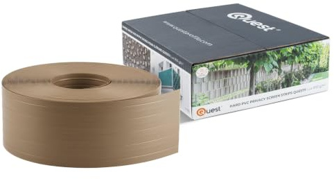 Quest Tira de Ocultación PVC 10 cm Resistente a la Intemperie - Beige, 52 m