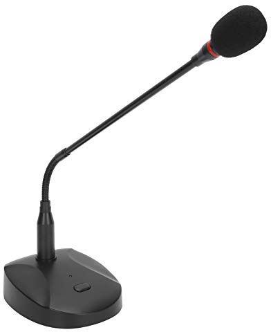 Microfono da tavolo USB, microfono da tavolo a collo di cigno regolabile, pulsanti di disattivazione audio e indicatore LED, cancellazione del rumore, Plug & Play per riunioni di