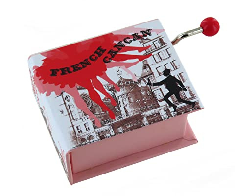 Hand-cranked Music Box/Musical Box Made of Illustrated Cardboard in the Shape of a Book with 18-Note Musical Mechanism - Orpheus in the Underworld - French Cancan (Jacques Offenbach)