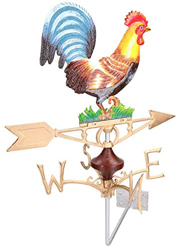 AB Tools Hahn Huhn Wetterfahne vergeblich Wandhalterung Gold Haus Dach Gusseisen
