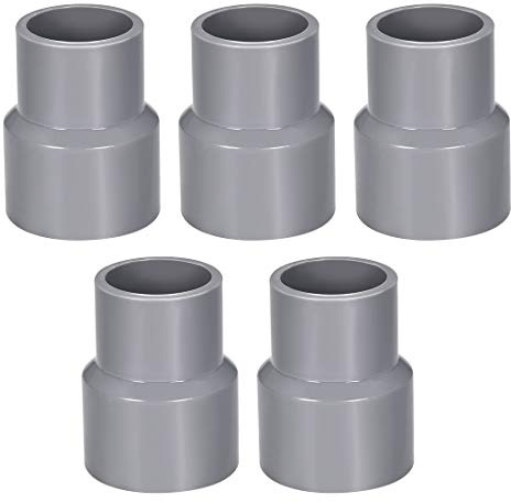 sourcing map Réducteur de Tuyau PVC DWV Hub 40 Gris 32mm x 40mm Douille 5Pcs