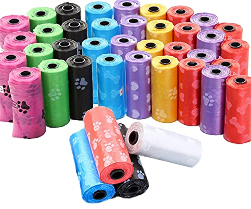 600x Hundekotbeutel bunt mit Aufdruck 30 x 22 cm (40 Rollen mit je 15 Beutel)