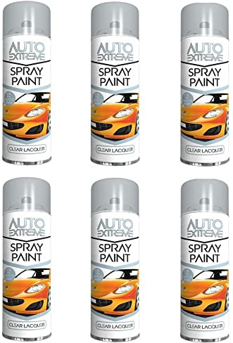 SDMAX 250 ml Clear Lacquer Spray Paint, Crystal Clear Finish, Enhances and protects Surfaces, Fast Drying and high Glossy Protective Coating, Scratch and Water resistant, 6X