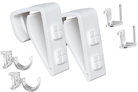 Klemmträger/Fensterhaken/Dekohaken inkl. Adapter für Gardinenstangen und Vitragestangen (6 Stück)