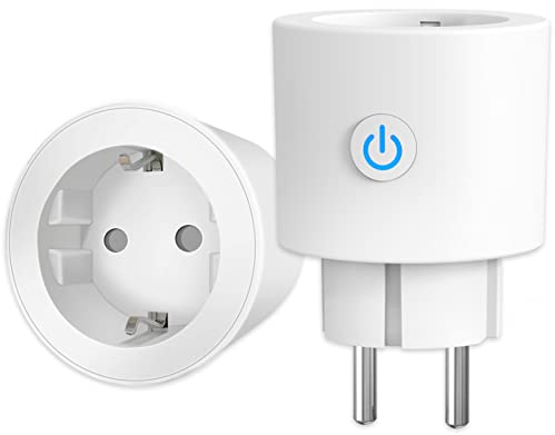 Presa Intelligente Wifi 16A Smart Plug, Monitoraggio energetico, Protezione Sovraccarico, Timer e Regolazione del Programma, Compatibile con Alexa & Google Home, 2 Pezzi
