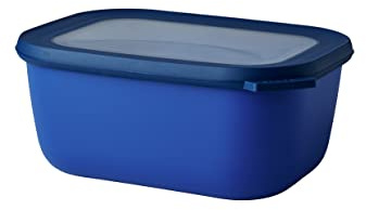 Mepal Multi Bowl Cirqula Rectangular - Mikrowellen Geschir - Geeignet als Luftdichte Aufbewahrungsbox für den Kühlschrank, Mikrowellengeschirr & als Frischhaltedosen - 1500 ml - Vivid blue