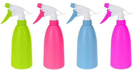 Vanorell 4 x Sprühflaschen leer nachfüllbar 480 ml Sprühflaschen Sprühnebel Reinigung mit verstellbare Sprühkopf Sprüher Pflanze Blumen Garten Friseursalon Pflanzensprüher mit Skala Zerstäuber