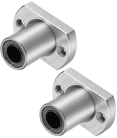QUARKZMAN LMH8UU Lineare Kugellager x 2Stk Chromstahl Two Side Cut Flansch für 3D Drucker und CNC [8mm Bohrung Durchm 15mm AD 24mm Länge]