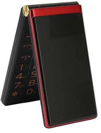 Big Button Flip Phone for Seniors 2G Network 3 Inch HD Screen Cell Phone with 5900mAh Battery Dual SIM Flashlight Loud Speaker Radio Portable Pocket (Red)