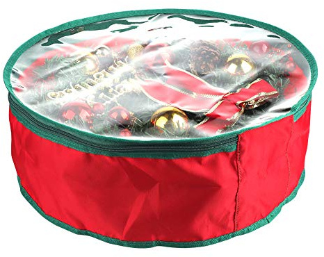 Kranz-Aufbewahrungstasche, 40 Cm Großer Weihnachtskranz-Aufbewahrungsbehälter mit Doppelten Reißverschlüssen und Verstärkten Griffen, Schützt Ihre Festlichen Kränze vor Staub, Insekten(50cm)