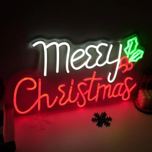 Merry Christmas Neon Sign for Wall Decor,Santa Tree Led Sign for Living Room,Shop,Game Room Decoration,Cute Christmas Letter Neon Signs Engagement Birthday Wedding Party,SIGNVIA,Size:60cm