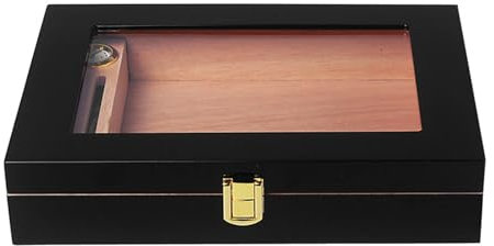 VKEID Boîte à Cigares Cave à cigares Mini Cave à cigares Portable Finition Piano avec vitrine