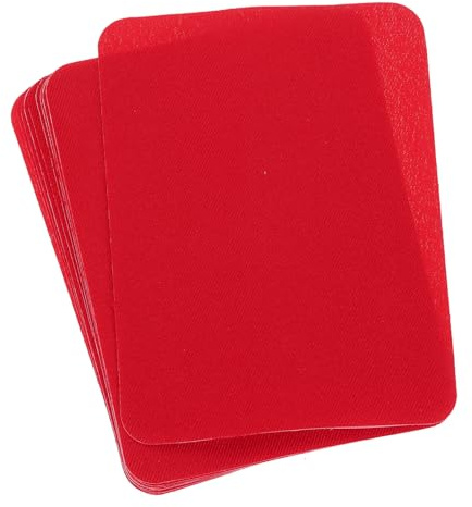 QUARKZMAN 10 Stück Aufbügelflicken für Kleidung Stoff Reparatur, Flicken zum Aufbügeln 125mm x 95mm für Kleidung, Hosen, Taschen, Reparatur von Löchern und Dekoration (Rot)