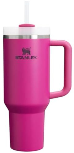STANLEY Quencher H2.0 FlowState Gobelet isotherme en acier inoxydable avec couvercle et paille pour eau, thé glacé ou café (fuchsia, 1200 ml)