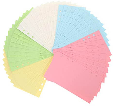 HONMEET 100blätter Blanko Farbiges Nachfüllpapier Für Ringbuch Notizbuch Nachfüllpapier Lose Schreibwaren Refill Paper Ring Binder Mit Glatter Oberfläche
