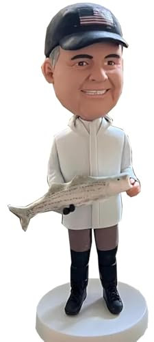 Helgee Wackelkopf-Angler, Wackelkopf, personalisierte Actionfigur basierend auf Ihrem Foto, benutzerdefinierte einzigartige handgefertigte Wackelkopf-Figur