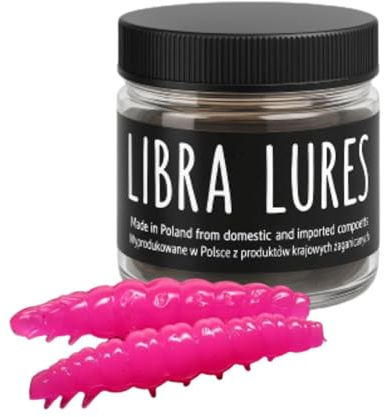 Libra Lures Larva 45mm | Forellenköder Supersoft | Inhalt: 8 Stück | Aroma: Krill (Hot Pink)
