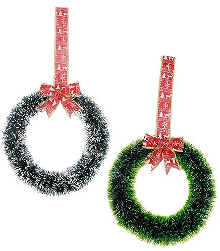 Cabilock 2stücke Weihnachtskranz Für Tür Und Wand Hängende Girlande Mit DIY-Layout Dekorativer Kranz Für Kamin Fenster Und Tischdekoration Weihnachtskranz-szenen-dekor