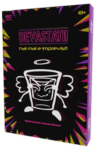Devastati! Hai Mai e Imprevisti (Versione 2025) | Gioco da tavolo alcolico per Gen Z (18+) | Carte per bere con sfide, gossip e meme | Perfetto per feste
