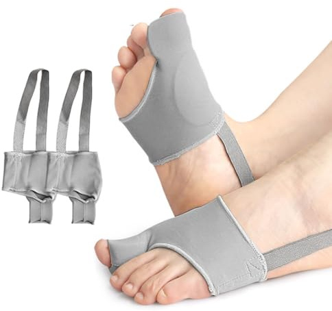QKEPCY Hallux Valgus Korrektur Zehenspreizer Schiene Hallux Valgus Socken für Schuhe Sandalen Schiene Zehenkorrektor für Damen & Herren (Grau)
