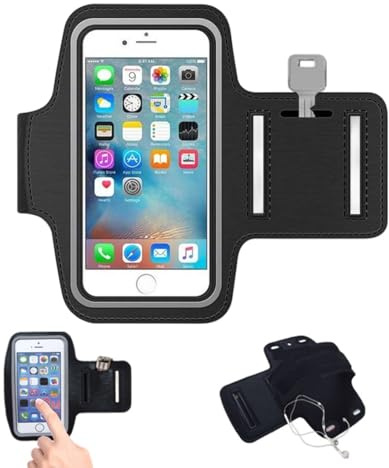 HABNI Bracciale Sportivo Universale Regolabile Running Armband Strisce Riflettive Compatibile Con Telefono Fino A 6,5 Pollici Per Jogging, Palestra, Ciclismo, Escursioni