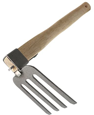 HIAKDOFT Rastrillo De Jardín De Acero Mango De Madera para Deshierbe y Plantación, Herramienta Agrícola Portátil para Jardinería Doméstica y Exterior, Ligero y Práctico para Cultivo y Excavación