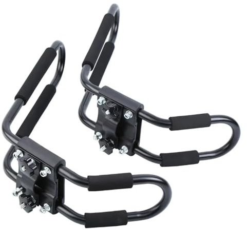 Toit Rail Transversaux Porte-Bagages pour Kayak/canoë Support Barre J pour Voiture Et Camion avec Sangles Protection Mousse 2/4 Pièces Galeries Toit Car(2 pcs)