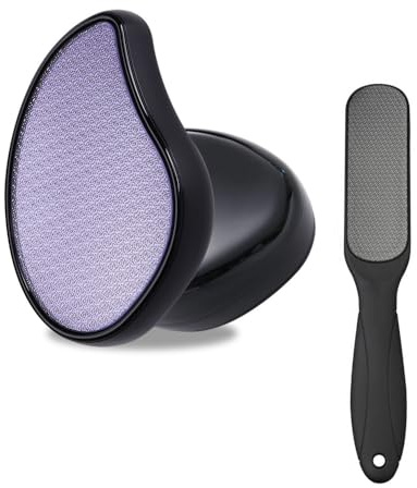 XFSRG 2 in1 Nano Glas Hornhautentferner Hochwirksame Hornhautfeile Pediküre für Füsse Hornhaut Entfernen Fußpflegegerät (Schwarz)